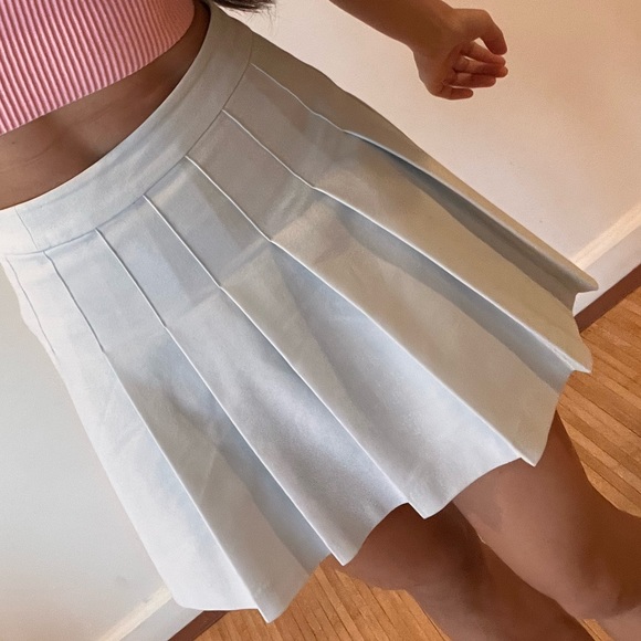 Sunday Best 00 Light Blue Olive Micro Skirt Miniskirt - Picture 4 of 10